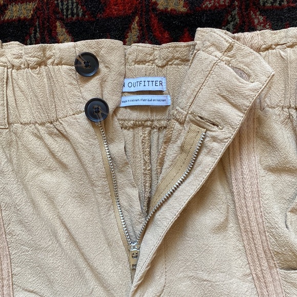 SOLD! UO Pants Isla Slouchy Linen Jogger Cargo Paperbag Pants Tan XS - Picture 16 of 16